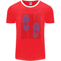 Rise & Run Running Marathon Cross Country Runner Mens Ringer T-Shirt Red/White