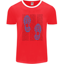 Rise & Run Running Marathon Cross Country Runner Mens Ringer T-Shirt Red/White