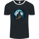 A Haunted Castle Fantasy Halloween Mens Ringer T-Shirt FotL Black/White