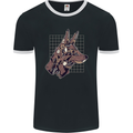 A Steampunk Wolf Mens Ringer T-Shirt FotL Black/White