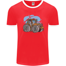 Christmas Tractor Farming Farmer Xmas Mens Ringer T-Shirt Red/White