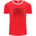 Pew Pew Pew Hands Funny Lightsaber Sci-Fi Mens Ringer T-Shirt Red/White