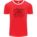 Pew Pew Pew Hands Funny Lightsaber Sci-Fi Mens Ringer T-Shirt Red/White