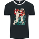 Abstract Basketball Design Mens Ringer T-Shirt FotL Black/White