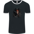 Viking Shield Maiden Woman Warrior Mens Ringer T-Shirt FotL Black/White