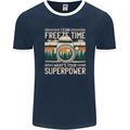 Freeze Time Photographer Photography Mens Ringer T-Shirt FotL Navy Blue/White