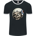 MOD Scooter Skull Motorcycle Biker Mens Ringer T-Shirt FotL Black/White