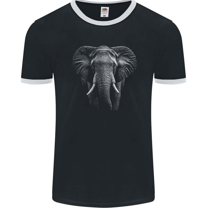 An Awesome Elephant Mens Ringer T-Shirt FotL Black/White