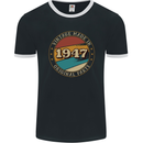 76th Birthday  Vintage Made In 1947 Mens Ringer T-Shirt FotL Black/White