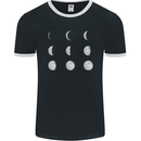 Moon Phases Full Moon Eclipse Supermoon Mens Ringer T-Shirt FotL Black/White
