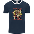 Pew Pew Bananafakas Bananas Monkey Crazy Mens Ringer T-Shirt FotL Navy Blue/White