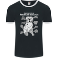 American Bulldog Anatomy Funny Dog Mens Ringer T-Shirt FotL Black/White