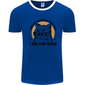 I am the View Funny Cat Mens Ringer T-Shirt Royal Blue/White