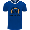 I am the View Funny Cat Mens Ringer T-Shirt Royal Blue/White