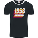 Retro 65th Birthday Original 1958 Mens Ringer T-Shirt FotL Black/White