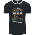Premium Vintage 73rd Birthday 1950 Mens Ringer T-Shirt FotL Black/White