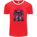 Haunted House Halloween Ghosts Spooks Mens Ringer T-Shirt FotL Red/White