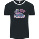 Crushing Eggs Easter T-Rex Dinosaur Monster Truck Mens Ringer T-Shirt FotL Black/White