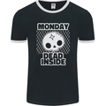 Monday Dead Inside Work Skull Mens Ringer T-Shirt FotL Black/White