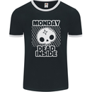 Monday Dead Inside Work Skull Mens Ringer T-Shirt FotL Black/White