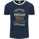 Premium Vintage 57th Birthday 1966 Mens Ringer T-Shirt FotL Navy Blue/White