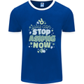 Stop Asking Now New Baby Pregnancy Pregnant Mens Ringer T-Shirt FotL Royal Blue/White