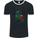 Magic Mushrooms Psychedelic Trippy LSD Mens Ringer T-Shirt FotL Black/White
