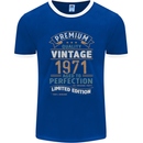 Premium Vintage 52nd Birthday 1971 Mens Ringer T-Shirt FotL Royal Blue/White