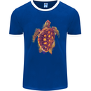 A Watercolour Turtle Mens Ringer T-Shirt FotL Royal Blue/White