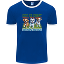 Dogs God is Great Christian Christianity Jesus Mens Ringer T-Shirt FotL Royal Blue/White