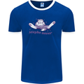 Maybe Never Lazy Cat Sleeping Mens Ringer T-Shirt FotL Royal Blue/White