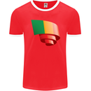 Curled Mali Flag Malian Day Football Mens Ringer T-Shirt FotL Red/White