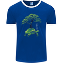 Abstract Tortoise Tree Mens Ringer T-Shirt FotL Royal Blue/White
