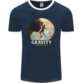 Rock Climbing Gravity Doesnt Exist Funny Climber Mens Ringer T-Shirt FotL Navy Blue/White