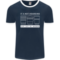 It's Not Hoarding if its Photography Photographer Mens Ringer T-Shirt FotL Navy Blue/White