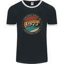 46th Birthday  Vintage Made In 1977 Mens Ringer T-Shirt FotL Black/White
