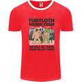 Turtloth Hiking Team Hiking Turtle Sloth Mens Ringer T-Shirt Red/White