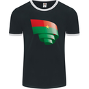 Curled Burkina Faso Flag Day Football Mens Ringer T-Shirt FotL Black/White