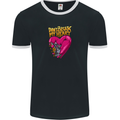 Broken Engine Heart Biker Motorbike Motorcycle Mens Ringer T-Shirt FotL Black/White