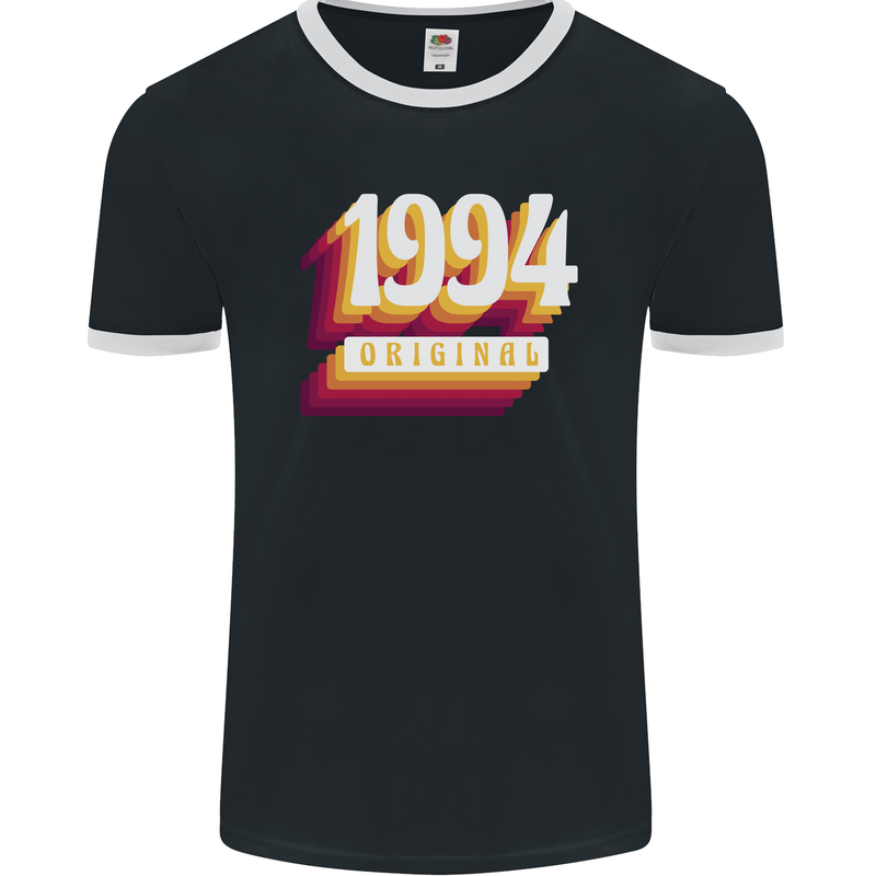 Retro 29th Birthday Original 1994 Mens Ringer T-Shirt FotL Black/White