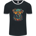 A Cool Dog With Glasses Mens Ringer T-Shirt FotL Black/White