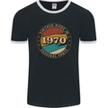 53rd Birthday  Vintage Made In 1970 Mens Ringer T-Shirt FotL Black/White