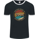22nd Birthday  Vintage Made In 2001 Mens Ringer T-Shirt FotL Black/White