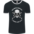 Dad With a Shovel Alibi Fathers Day Skull Mens Ringer T-Shirt FotL Black/White