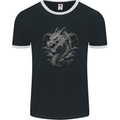 Greyscale Dragon Mens Ringer T-Shirt FotL Black/White