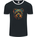 A Cute Yorkshire Terrier Dog Mens Ringer T-Shirt FotL Black/White