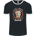 Pitbull Live Laugh Bark Funny Dog Mens Ringer T-Shirt FotL Black/White