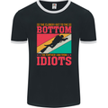 Further From Idiots Funny Scuba Diving Diver Mens Ringer T-Shirt FotL Black/White