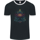 A Colourful Lotus Flower Mens Ringer T-Shirt FotL Black/White