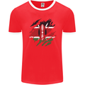 Torn Kenya Flag Kenyan Day Football Mens Ringer T-Shirt FotL Red/White